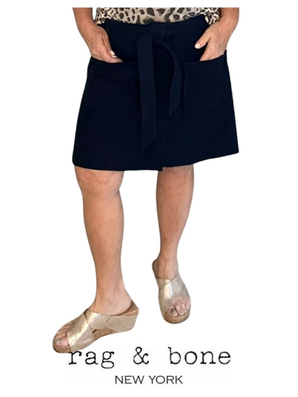 Rag and Bone Esmond Quilted Navy Mini Skirt - Size 10